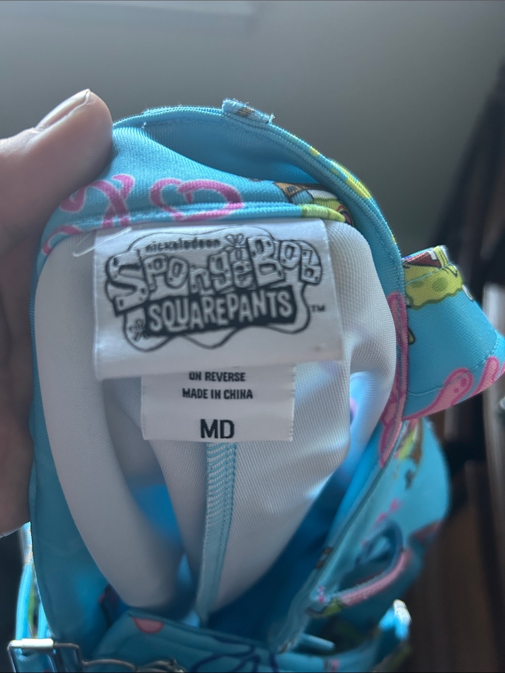 SpongeBob Squarepants Blue Short Overalls with Patrick & SpongeBob Print - Picture 7 of 7